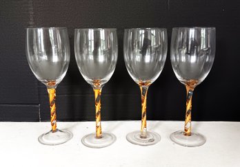 Fancy Wine Stem Glasses, 9.5' & 16 Oz