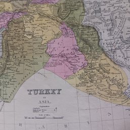 Antique 1846 Rare Original Map By H.L.Tanner, Turkey, 14x 17.5'