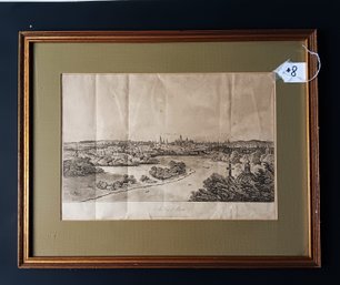 Antique, 1809 Engraving, Joseph Carl Paul Schuller, French Artist. 'View Of Moscow'