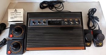 Atari Wood Grain Console Computer/ Game System W/ Joy Sticks & Paddles, For Parts