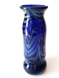 Pulled Feather Art Glass Vase