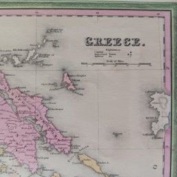 Antique 1846 Map By H.L.Tanner, Greece, 14x 17.5'