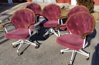 Set Of 5 Swivel / Cushioned Chairs