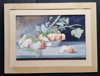 Vintage Watercolor Still Life Painting, R. VanSteinburg, Mat 21x 27 Inch