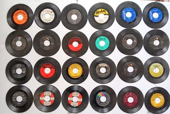 45 RPM Classic Rock N Roll - Set Of 24 Records Elvis, Rick Nelson, Etc