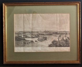 'A View Of Moscow' Antique Engraving 1809, Phillip Stadler, Framed