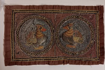 Antique Burmese Bead & Sequin Tapestry, 21x 13 Inch