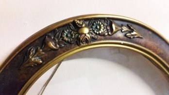 Pair Oval Floral Frames, 1930s Embellished On All Four Sides W/ Floral Sprig,  22 By 16'