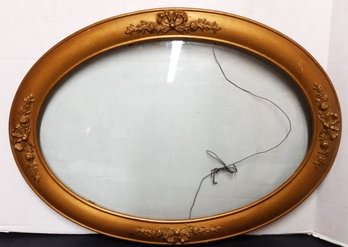 Convex Glass, Oval Art Deco Picture Frame 23 By 17 Inch, French Motif