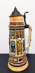 Antique 4 Liter Stein, Celebrating Classical Figures, 18 Inch