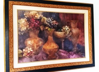 Framed French Canadian Still Life, Mixed Media (hand Textured Print) 44 Inch