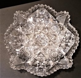 American Brilliant Period Deep-cut Dish/ Bowl, Probably Imperial Hobstar