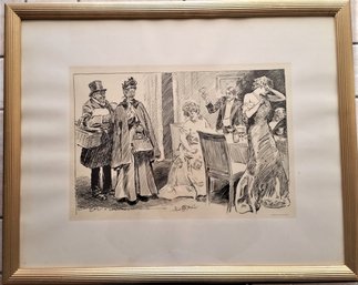 Antique Engraving 1904 Charles Dana Gibson , Framed - 25 By  31 Inch