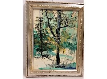 Morris Katz Painting, Trees In Winter, 1977