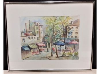 Vintage Water Color Painting, Montmartre