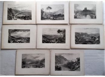 Set Of 8 J.M.W. Turner Steel Engravings, Turner's England & Wales, 1870