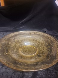 Depression Amber Glass Centerpiece Bowl