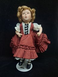 Shirley Temple Doll With Purple Dress 9'