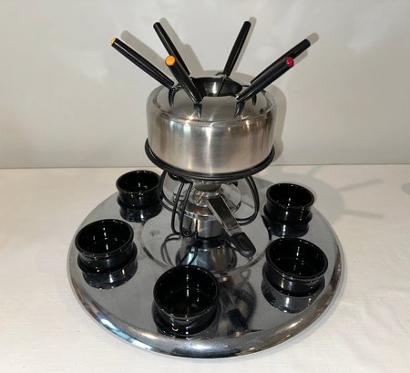 Stainless Steel Fondue Set With Ramekins And Forks