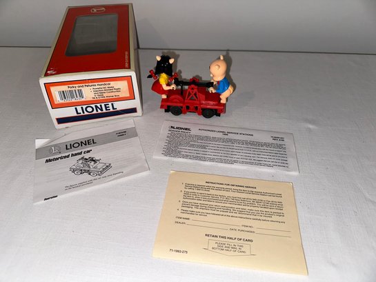 Vintage Lionel Porky And Petunia Handcar With Box