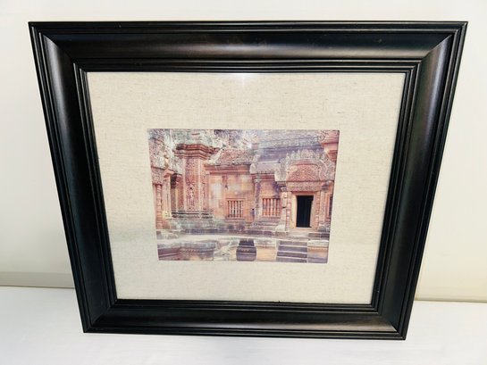 Framed And Matted Print Of A Temple