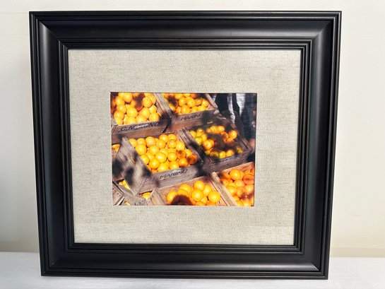 Framed And Matted Print Of Orange Crates