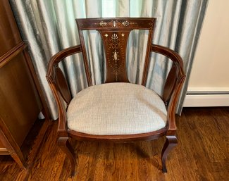 An Attractive Armchair With Mother Of Pearl Inlay