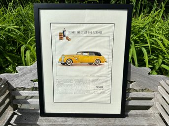 Custom Matted & Framed Vintage Print Ad Of A 1938 Packard