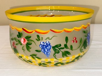 A Pretty Painted Art Glass Bowl