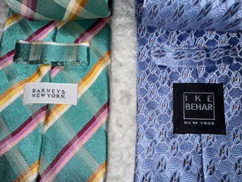 2 Silk Ties - A New Ike Behar And A Barneys NY