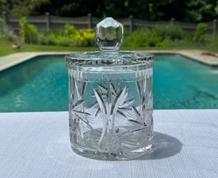 A Spectacular 1950s Heavy Cut Crystal Biscuit Jar