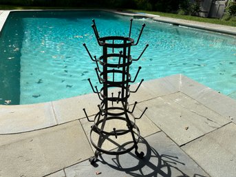 An Iron French Wine Champagne Bottle Drying Rack