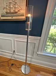 A Modani Modern Chrome And Glass Floor Lamp