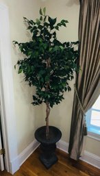 Tall Faux Ficus Tree In Bronze Composite Planter - #1