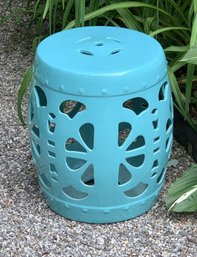 Turquoise Ceramic Garden Stool