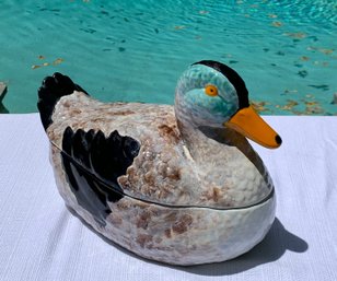 Ceramic Duck Dish Figurine From Portugal