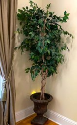 Tall Faux Ficus Tree In Bronze Composite Planter - #2