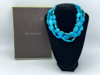Gorgeous Ross Simons 3 Strand Turquoise Necklace