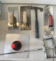 Drywall Tool Lot -Trowels Mixer And Drywall Hammer