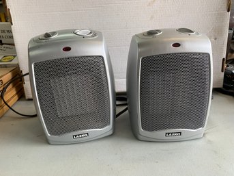 2 Space Heaters - Lot Of 2 (Lasko Silver)