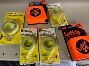 Lot Of Tape Measures And StanleyReplacement Tapes