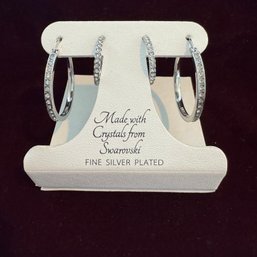 Beautiful Silver Plate And Swarovski Crystal Earring Set