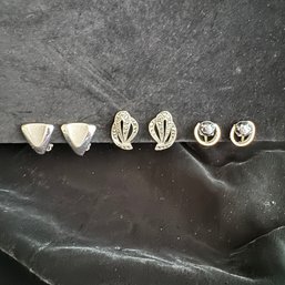 Vtg Sterling Silver Clip Earring Lot