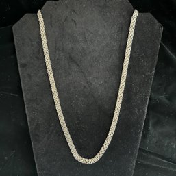 Thick 23 Inch Italy 925 Sterling Fancy Chain Link Necklace