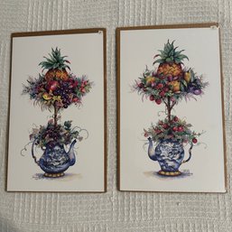 Pretty Pair Of Frankie Buckley Prints Flowers And Tea Pots