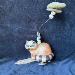 Vtg Hazel Olson Raccoon Hanging Decor