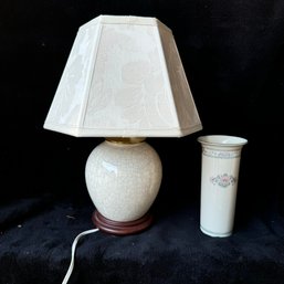 Pretty Lamp And Lenox Vase