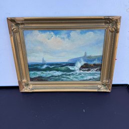 Signed Ocean Waves Painting