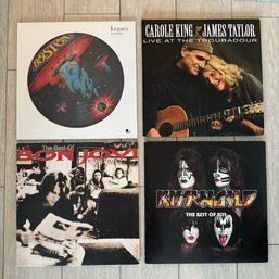 KISS, Bon Jovi, Boston, Carol King And James Taylor,  Collectible Vinyl LPs