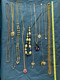 Vintage Gold Tone Necklace Lot - Murano, Sarah Coventry, Avon